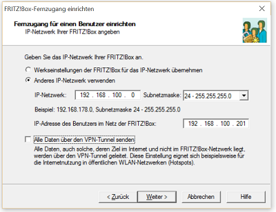 ndere IP verwenden im FRITZ!-Box-Fernzugangsprogramm