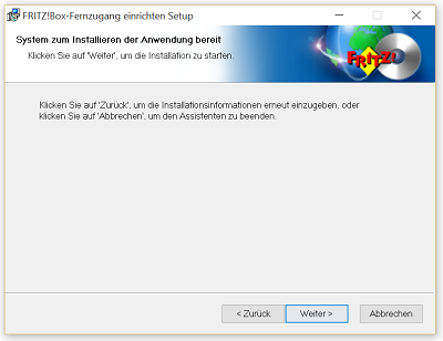 Installationsassistent fritz user