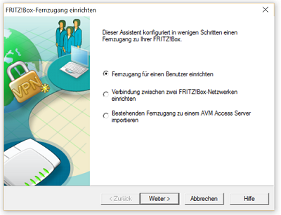 Tutorial Fernzugang einrichten mit dem FRITZ!Box-Fernzugangsprogramm