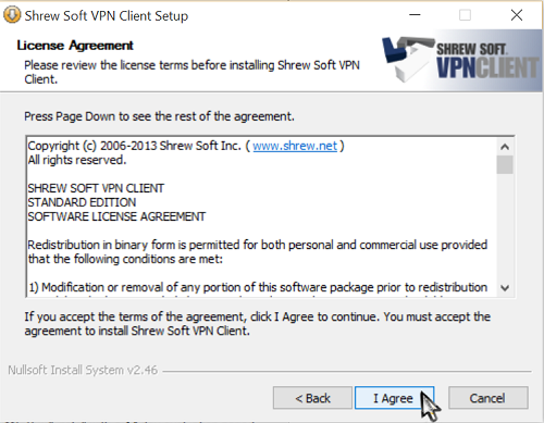 Installationsprogramm Shrewsoft client