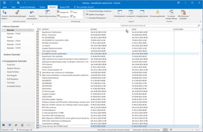 Spalteneinstellungen bearbeiten