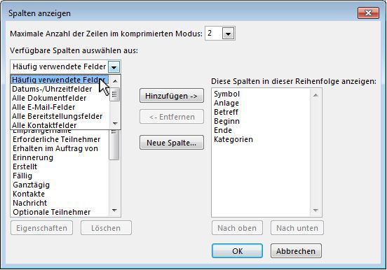 Datums-/Uhrzeitfelder wählen