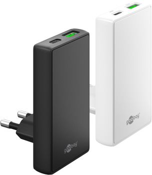 Goobay USB-C™ PD GaN Dual-Schnellladegerät 90° Flat (45 W