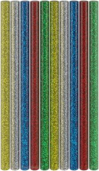 Goobay Heißklebesticks 11 mm, 5 Glitzer-Farben, 10 Stk.,