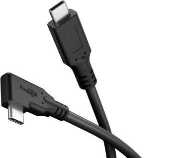 Goobay USB-C™-Kabel 90°, USB4™, 1 m, schwarz, 1 m - 240 W