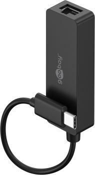Goobay USB-C™-Ethernet-Adapter, schwarz, 0.1 m - zum Ansc
