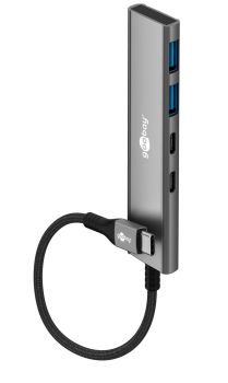 Goobay Slim 4-Port USB-Hub, USB-C™ auf USB-C™/USB-A, 5 Gb