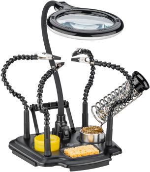 Goobay Löthilfe mit Lupenleuchte und Schwanenhals-Armen,