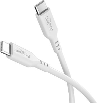 Goobay USB-C™-Silikonkabel, 1,5 m, weiß - weiches und rob