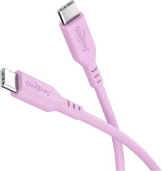 Goobay USB-C™-Silikonkabel, 1,5 m, Pink - weiches und rob