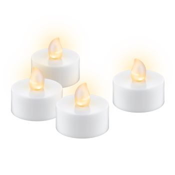 Goobay 4er-Set LED-Teelichter mit Timer, weiß - Wundersch