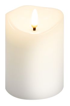 Goobay LED-Echtwachskerze, weiß, 7,5 x 10 cm - mit Timerf