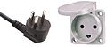 Stecker Typ K DS 60884 &mdash; d&auml;nischer Netzstandard mit Smiley-Geometrie