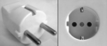 Schuko-Stecker Typ F CEE 7/4 &mdash; deutscher Netzstandard mit Schutzkontakt-B&uuml;geln