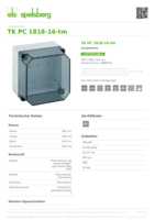 Datenblatt zu Spelsberg 13800701, EAN: 4013902862054 Datenblatt zu Spelsberg 13800701, EAN: 4013902862054