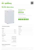 Datenblatt zu Spelsberg 10540601, EAN: 4013902861163 Datenblatt zu Spelsberg 10540601, EAN: 4013902861163