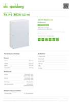 Datenblatt zu Spelsberg 10541201, EAN: 4013902861279 Datenblatt zu Spelsberg 10541201, EAN: 4013902861279